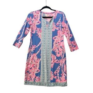 Lilly Pulitzer Nadine Dress UPF 50+ Chillylilly Blue Peri Go With the Flow Sz S